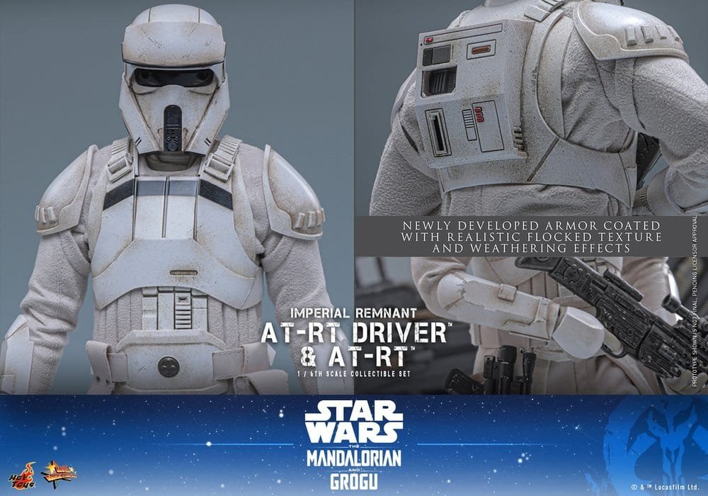 THE MANDALORIAN & GROGU SET DE FIGURAS IMPERIAL REMNANT AT-RT DRIVER & AT-RT - STAR WARS - MOVIE MASTERPIECE - HOT TOYS - Imagen 19
