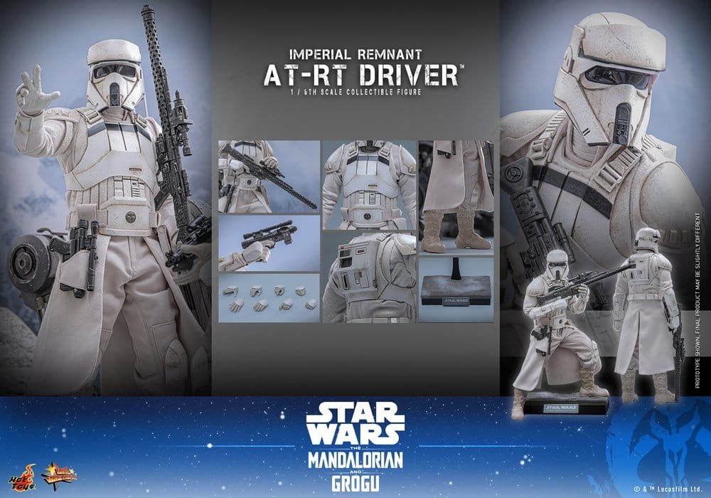 THE MANDALORIAN & GROGU SET DE FIGURAS IMPERIAL REMNANT AT-RT DRIVER & AT-RT - STAR WARS - MOVIE MASTERPIECE - HOT TOYS - Imagen 24