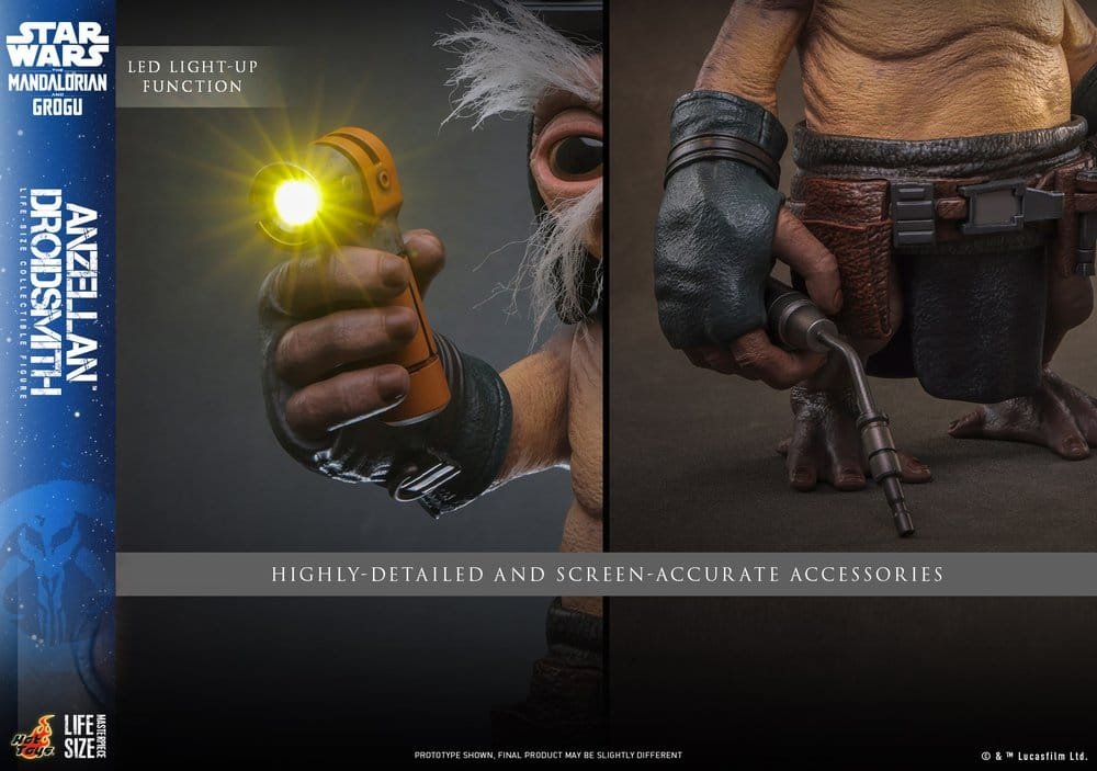 STAR WARS: THE MANDALORIAN & GROGU A ESCALA REAL ANZELLAN DROIDSMITH - DISNEY - 1/1 - HOT TOYS - Imagen 14
