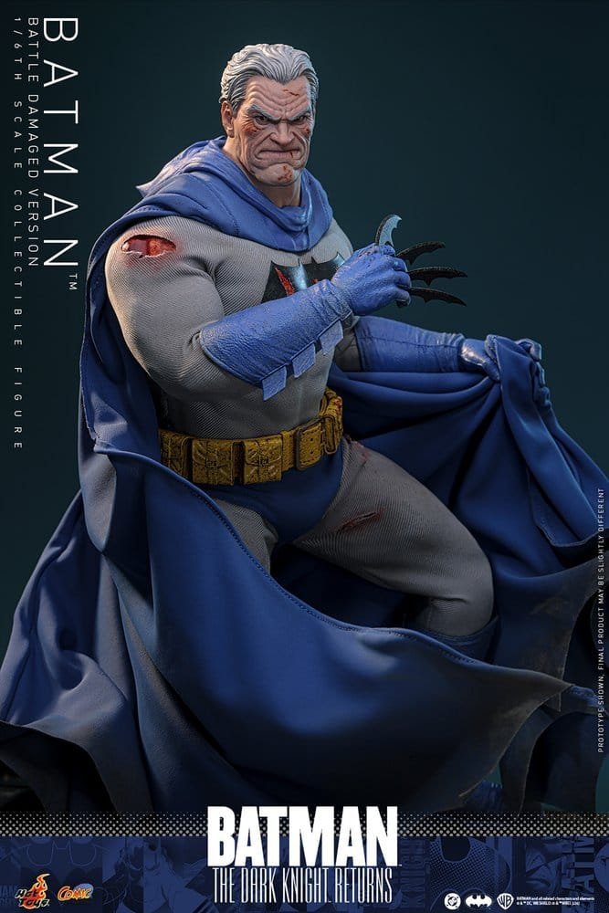 BATMAN: THE DARK KNIGHT RETURNS COMIC MASTERPIECE BATMAN (BATTLE DAMAGED VERSION) - DC COMICS - 1/6 - HOT TOYS - Imagen 3