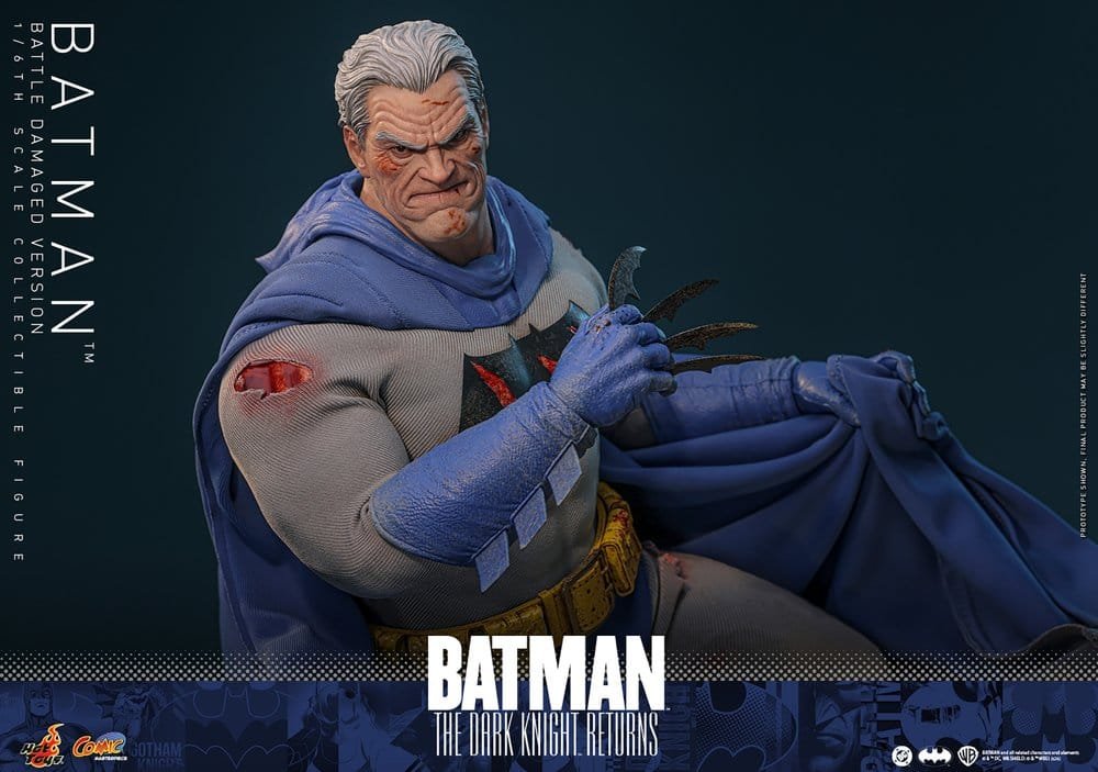 BATMAN: THE DARK KNIGHT RETURNS COMIC MASTERPIECE BATMAN (BATTLE DAMAGED VERSION) - DC COMICS - 1/6 - HOT TOYS - Imagen 7