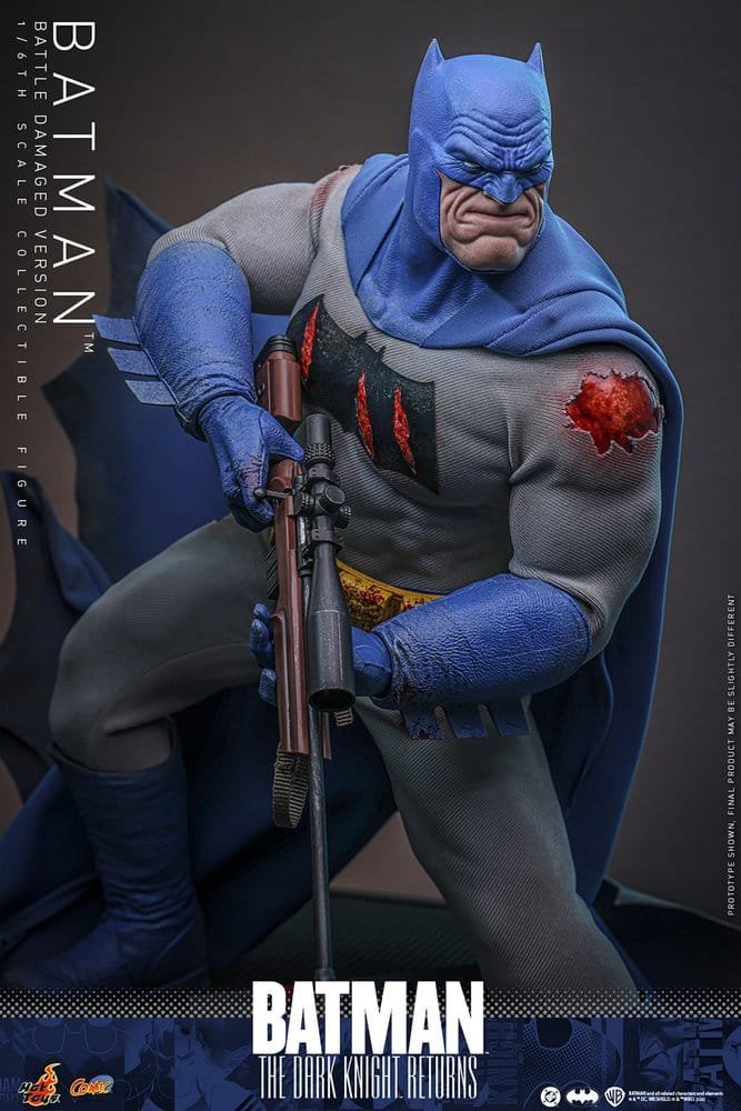 BATMAN: THE DARK KNIGHT RETURNS COMIC MASTERPIECE BATMAN (BATTLE DAMAGED VERSION) - DC COMICS - 1/6 - HOT TOYS - Imagen 14