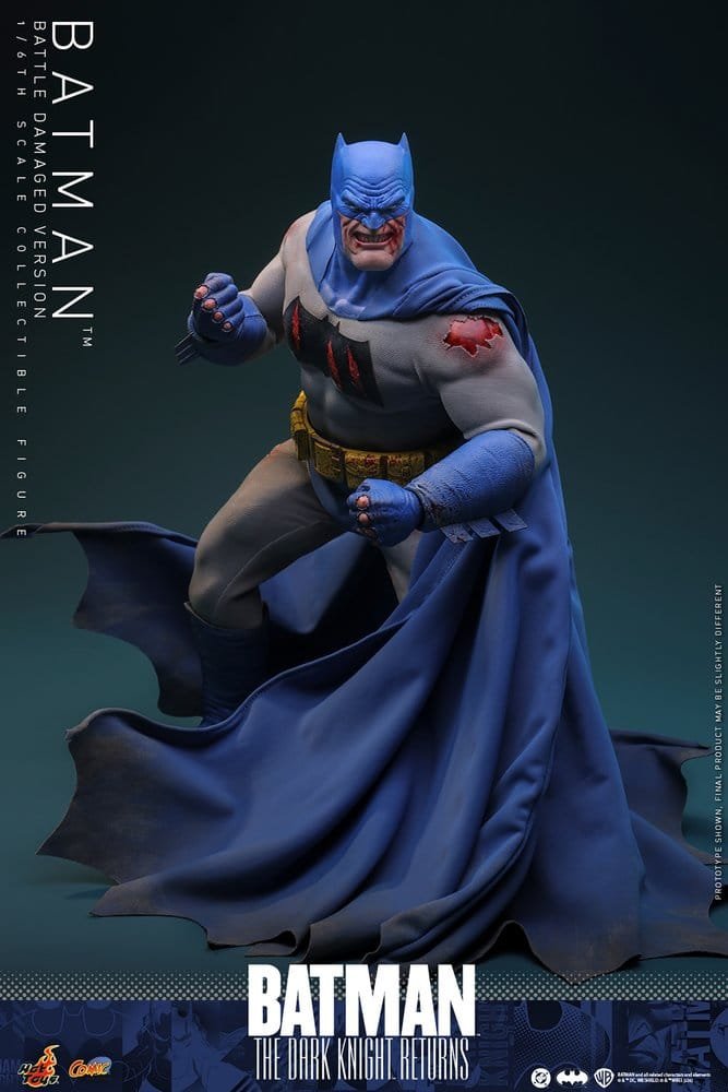 BATMAN: THE DARK KNIGHT RETURNS COMIC MASTERPIECE BATMAN (BATTLE DAMAGED VERSION) - DC COMICS - 1/6 - HOT TOYS - Imagen 16