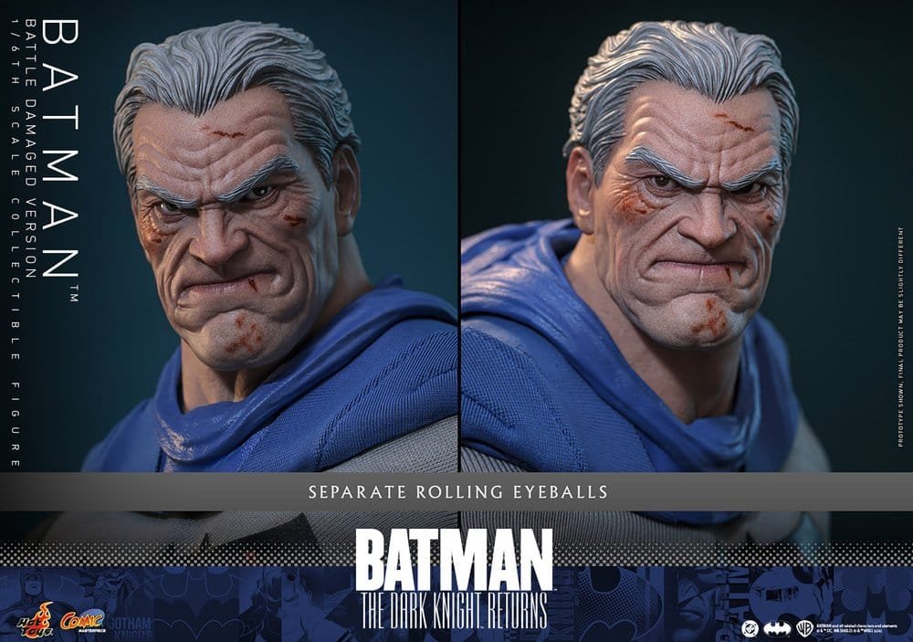 BATMAN: THE DARK KNIGHT RETURNS COMIC MASTERPIECE BATMAN (BATTLE DAMAGED VERSION) - DC COMICS - 1/6 - HOT TOYS - Imagen 21