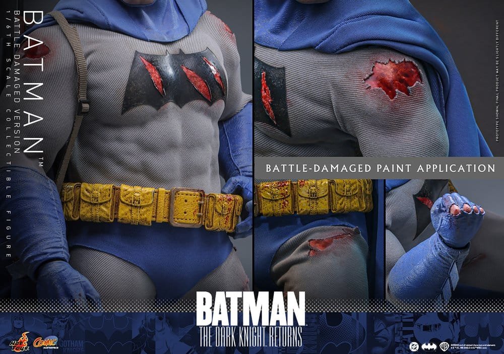 BATMAN: THE DARK KNIGHT RETURNS COMIC MASTERPIECE BATMAN (BATTLE DAMAGED VERSION) - DC COMICS - 1/6 - HOT TOYS - Imagen 23