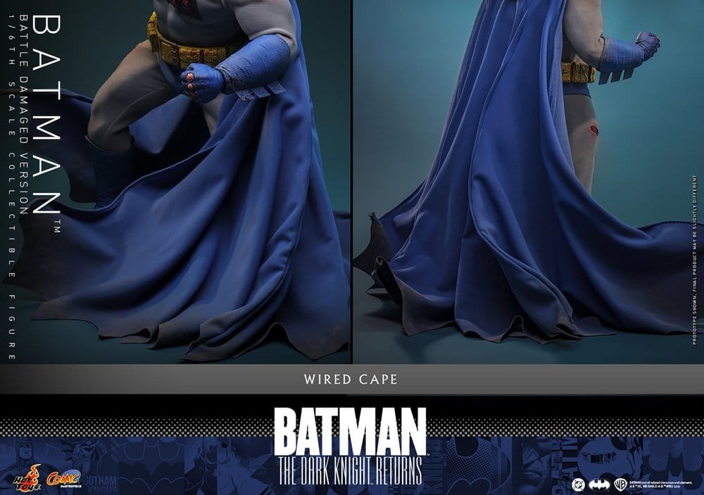 BATMAN: THE DARK KNIGHT RETURNS COMIC MASTERPIECE BATMAN (BATTLE DAMAGED VERSION) - DC COMICS - 1/6 - HOT TOYS - Imagen 24