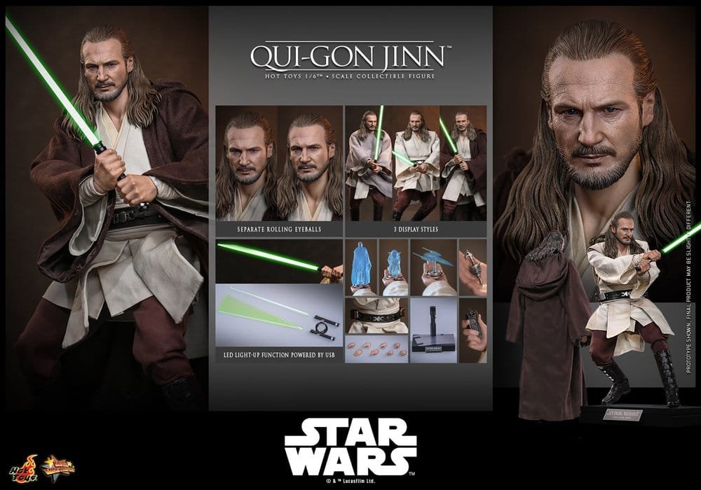 QUI-GON JINN (COLLECTOR EDITION) - STAR WARS - MOVIE MASTERPIECE - HOT TOYS - Imagen 17