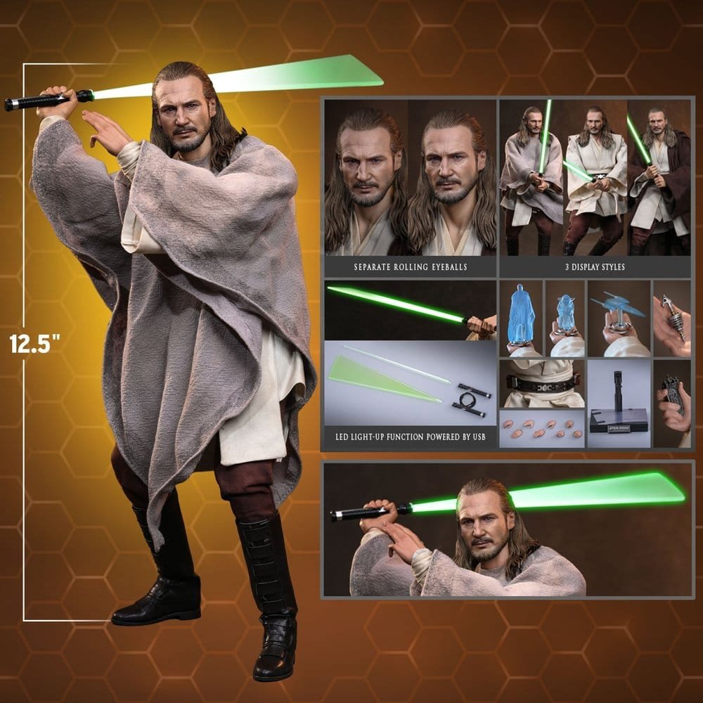 QUI-GON JINN (COLLECTOR EDITION) - STAR WARS - MOVIE MASTERPIECE - HOT TOYS - Imagen 18