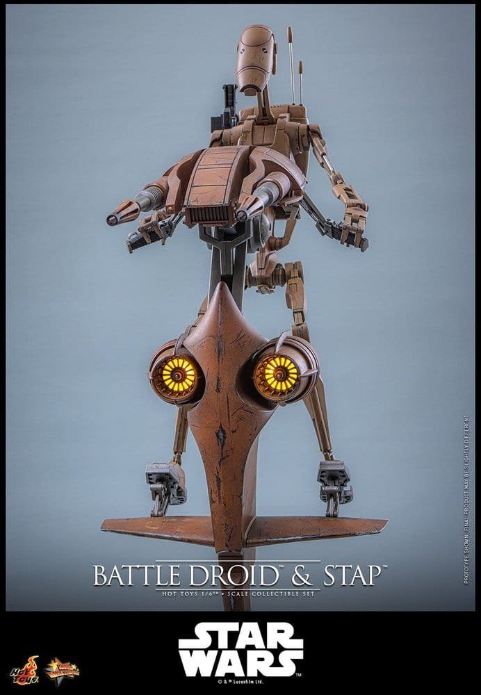 THE PHANTOM MENACE SET DE FIGURAS BATTLE DROID & STAP - STAR WARS - MOVIE MASTERPIECE - HOT TOYS - Imagen 3