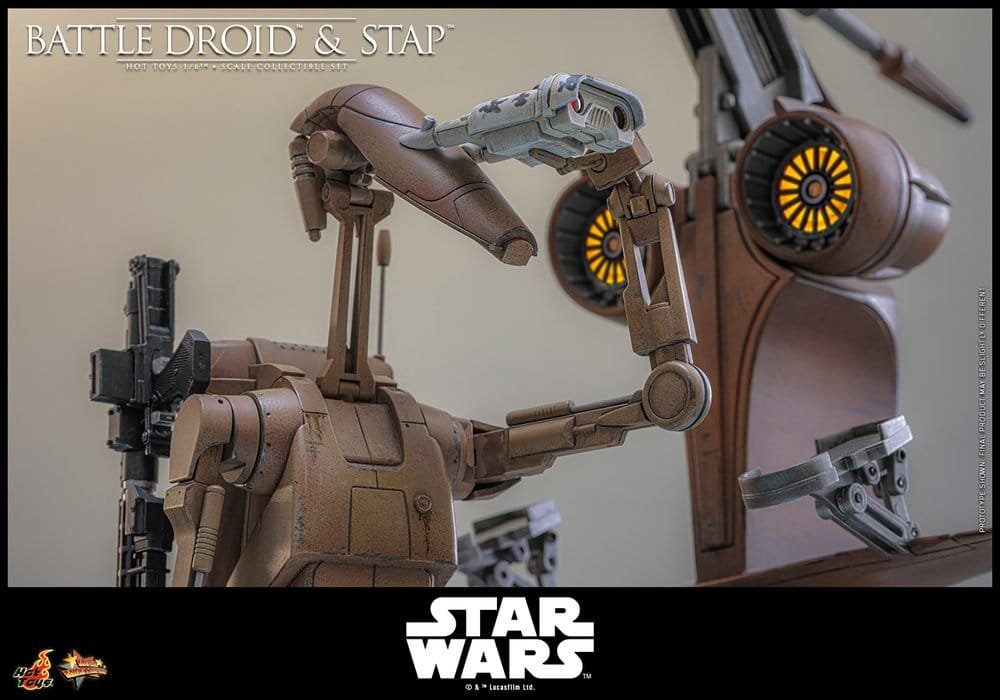 THE PHANTOM MENACE SET DE FIGURAS BATTLE DROID & STAP - STAR WARS - MOVIE MASTERPIECE - HOT TOYS - Imagen 6