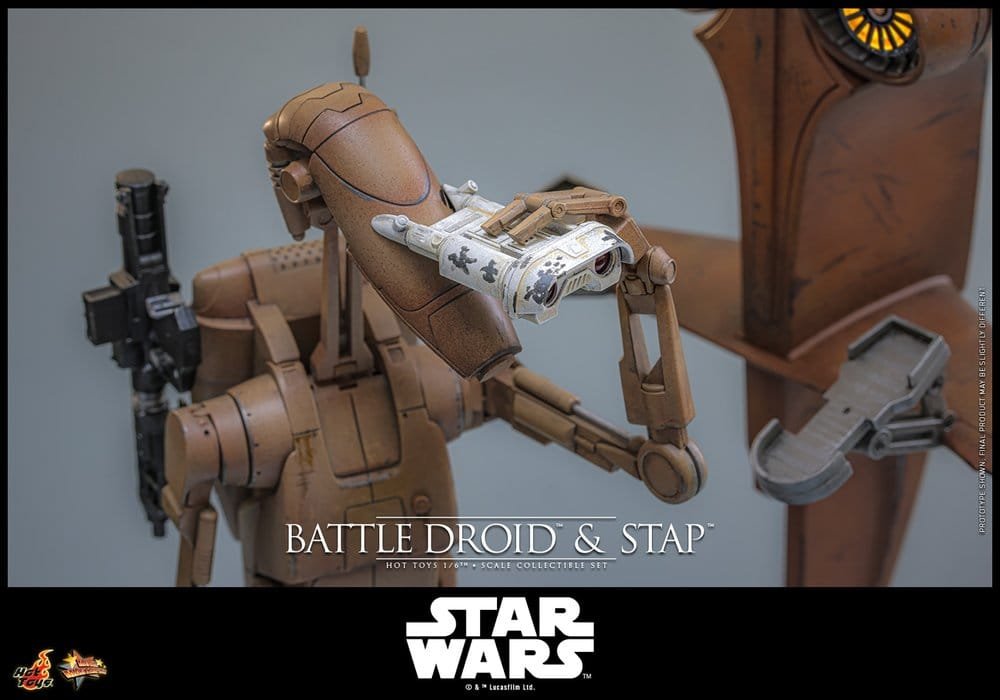 THE PHANTOM MENACE SET DE FIGURAS BATTLE DROID & STAP - STAR WARS - MOVIE MASTERPIECE - HOT TOYS - Imagen 7