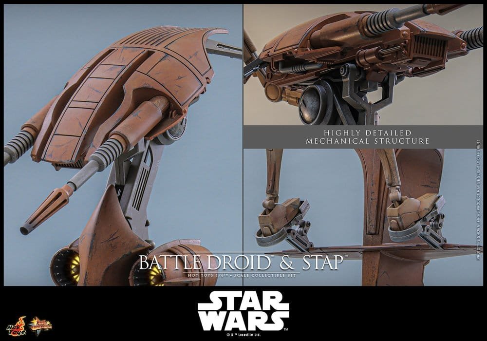 THE PHANTOM MENACE SET DE FIGURAS BATTLE DROID & STAP - STAR WARS - MOVIE MASTERPIECE - HOT TOYS - Imagen 13