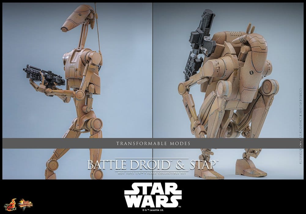 THE PHANTOM MENACE SET DE FIGURAS BATTLE DROID & STAP - STAR WARS - MOVIE MASTERPIECE - HOT TOYS - Imagen 14