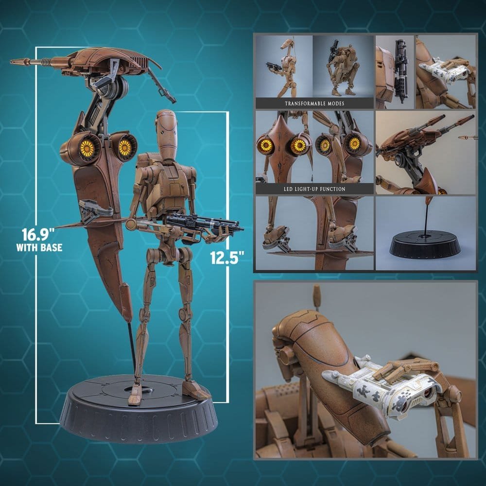 THE PHANTOM MENACE SET DE FIGURAS BATTLE DROID & STAP - STAR WARS - MOVIE MASTERPIECE - HOT TOYS - Imagen 16