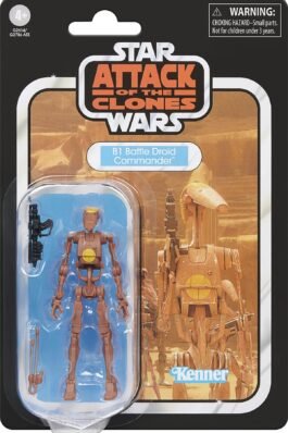 B1 BATTLE DROID COMMANDER FIGURA 9,5 CM EPISODE II ATTACK OF THE CLONES – STAR WARS – THE VINTAGE COLLECTION – HASBRO