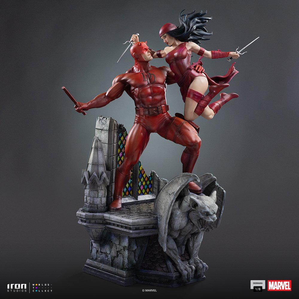 DAREDEVIL AND ELEKTRA - MARVEL COMICS - DIORAMA 1/6 - IRON STUDIOS - Imagen 6