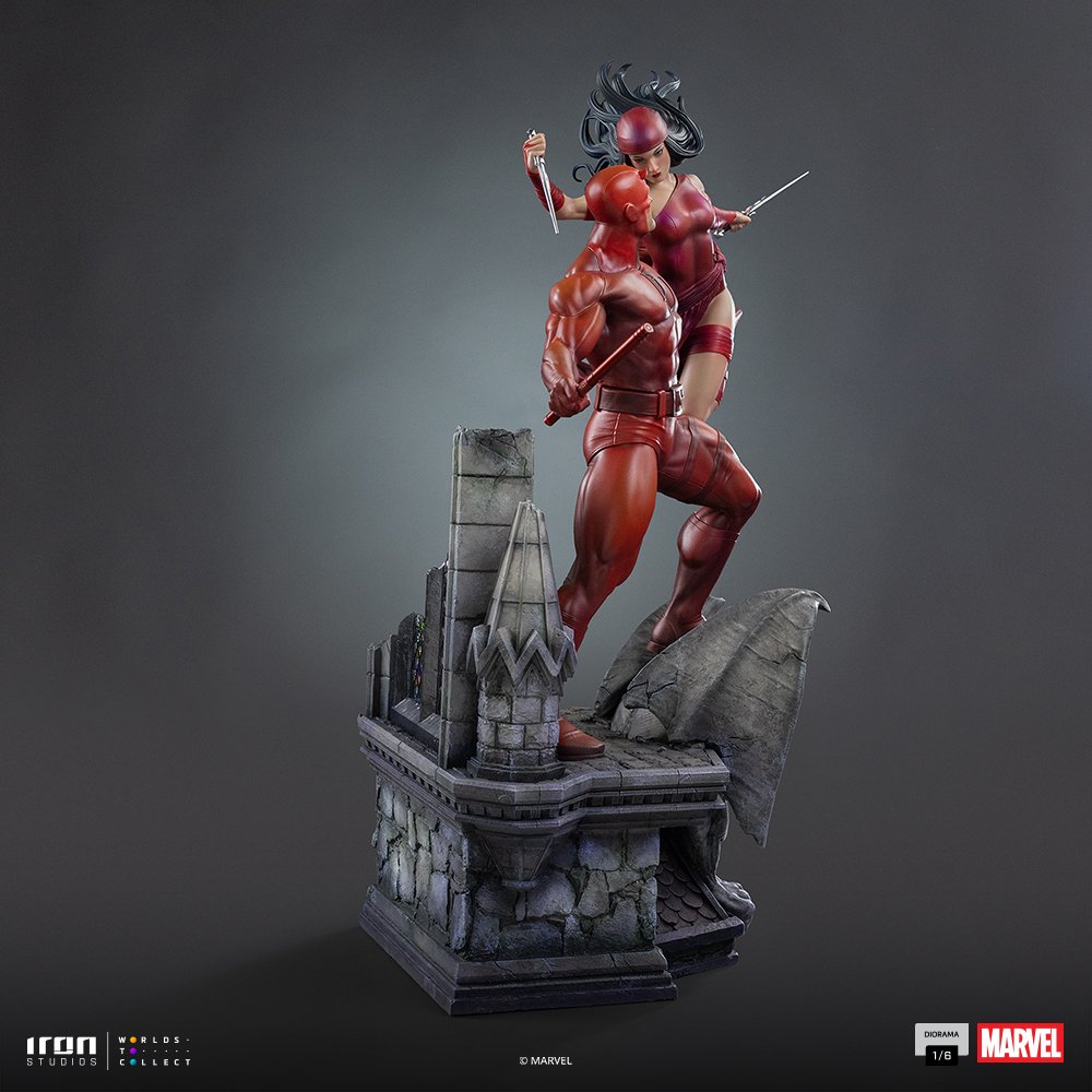 DAREDEVIL AND ELEKTRA - MARVEL COMICS - DIORAMA 1/6 - IRON STUDIOS - Imagen 8