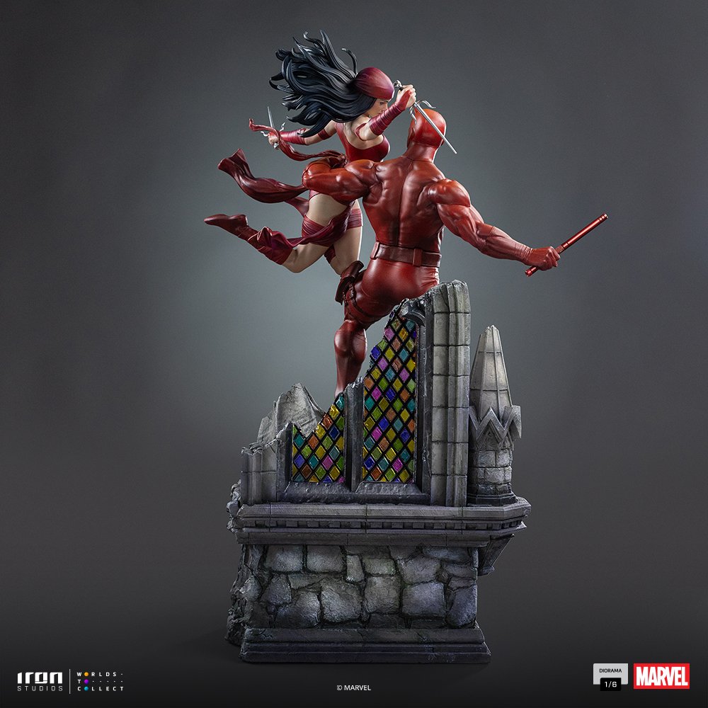 DAREDEVIL AND ELEKTRA - MARVEL COMICS - DIORAMA 1/6 - IRON STUDIOS - Imagen 10
