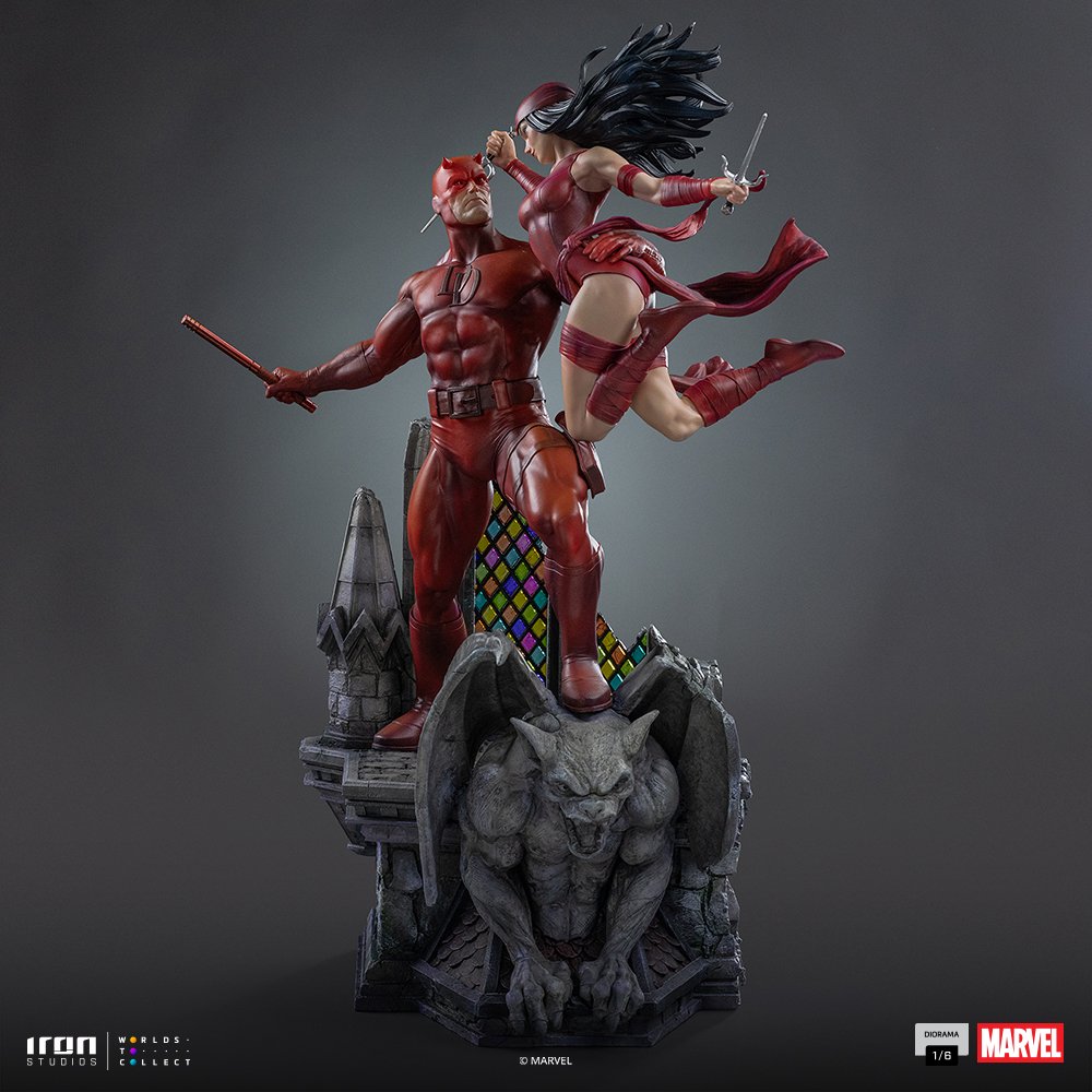 DAREDEVIL AND ELEKTRA - MARVEL COMICS - DIORAMA 1/6 - IRON STUDIOS - Imagen 12