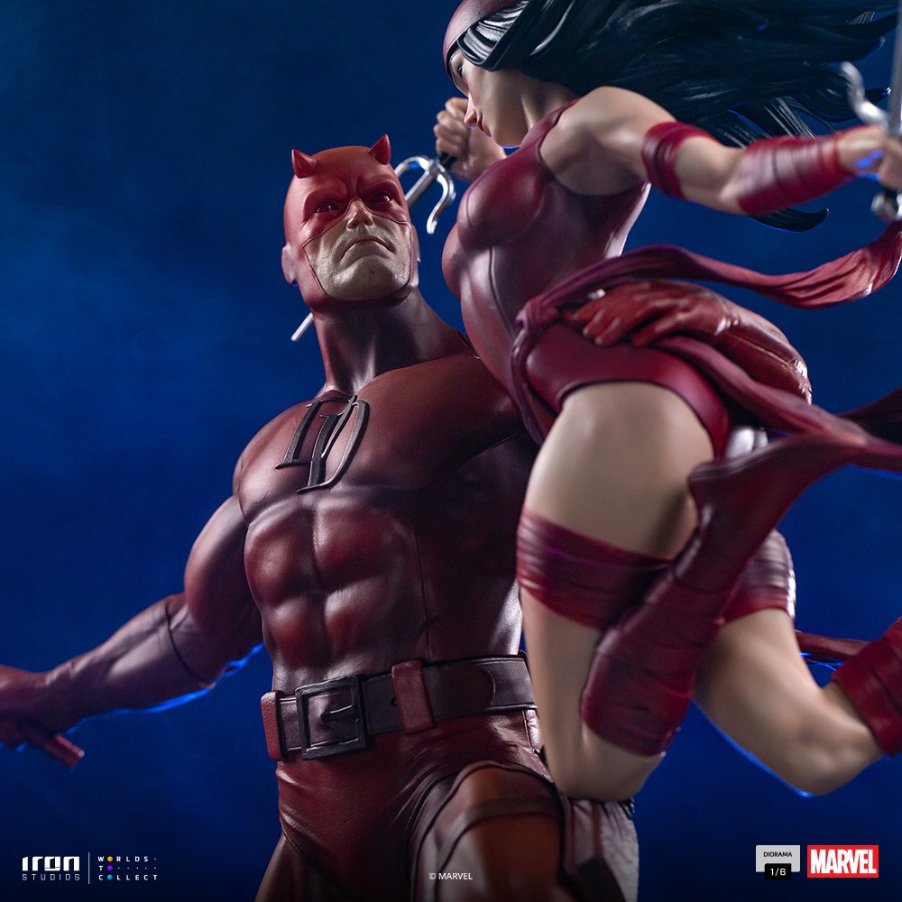 DAREDEVIL AND ELEKTRA - MARVEL COMICS - DIORAMA 1/6 - IRON STUDIOS - Imagen 14