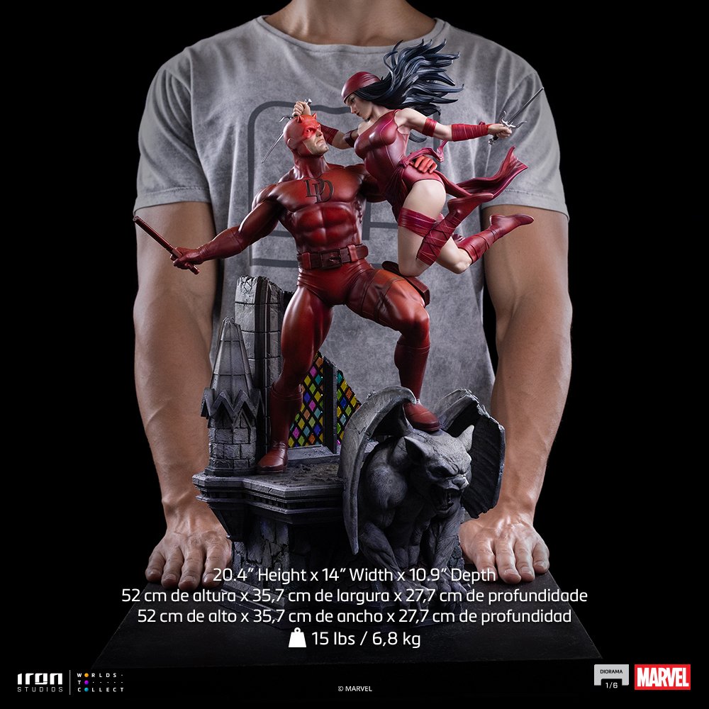 DAREDEVIL AND ELEKTRA - MARVEL COMICS - DIORAMA 1/6 - IRON STUDIOS - Imagen 22