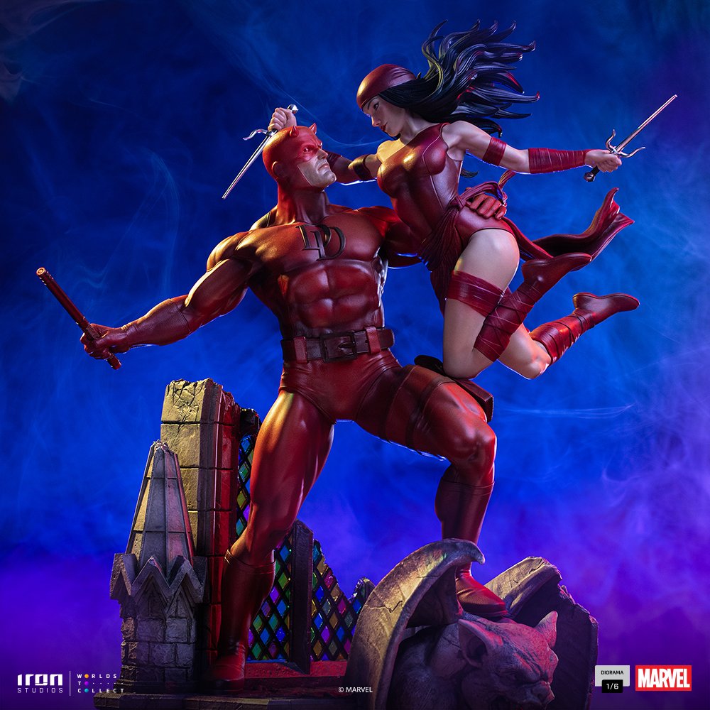 DAREDEVIL AND ELEKTRA - MARVEL COMICS - DIORAMA 1/6 - IRON STUDIOS - Imagen 21