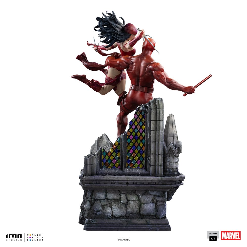 DAREDEVIL AND ELEKTRA - MARVEL COMICS - DIORAMA 1/6 - IRON STUDIOS - Imagen 3