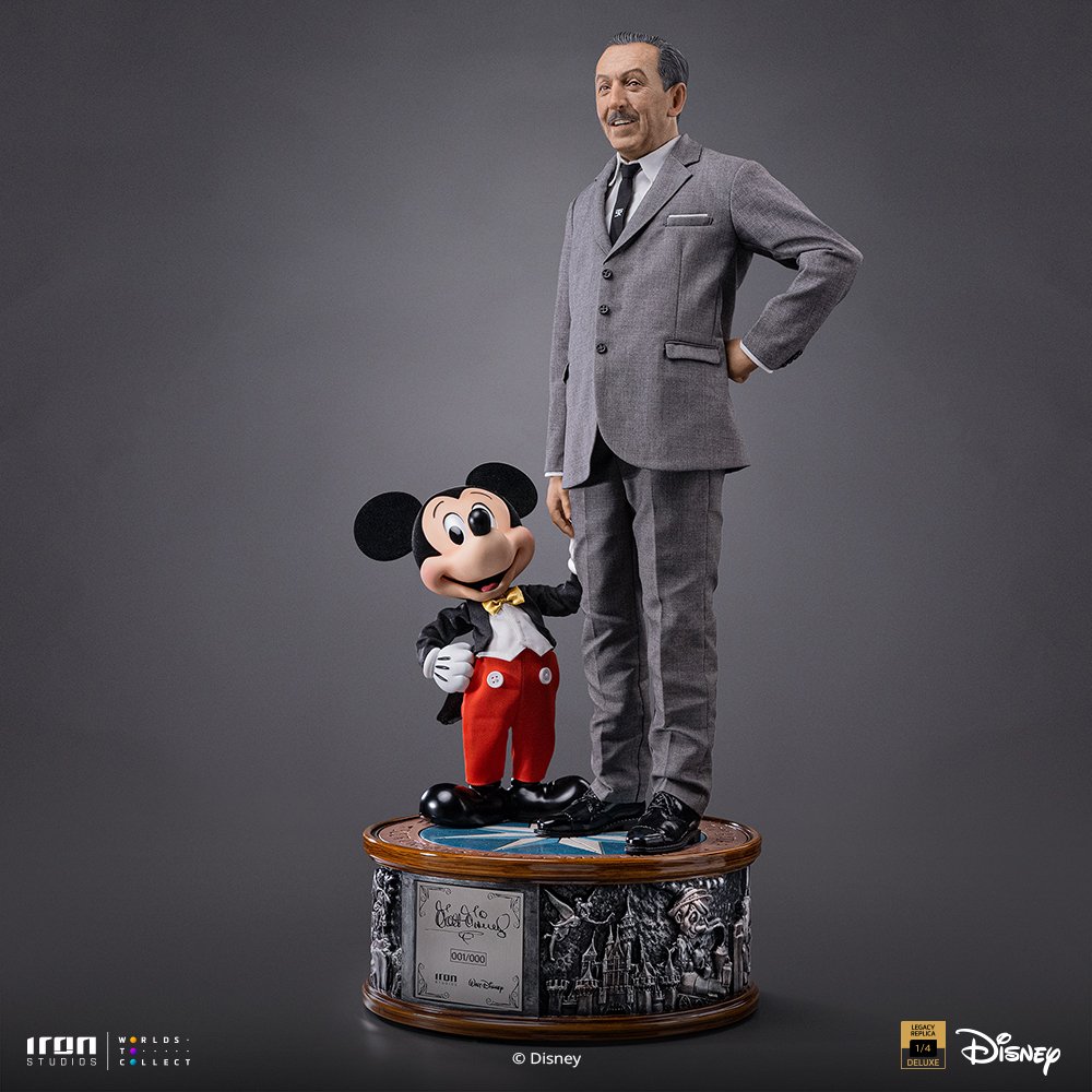 WALT DISNEY & MICKEY MOUSE - DISNEY CLASSICS - ART SCALE 1/4 - IRON STUDIOS - Imagen 8