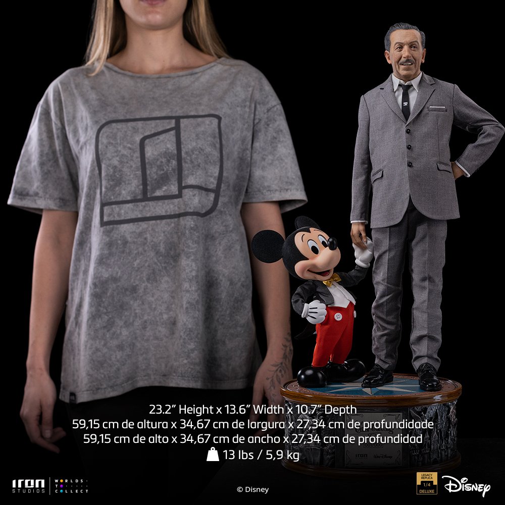 WALT DISNEY & MICKEY MOUSE - DISNEY CLASSICS - ART SCALE 1/4 - IRON STUDIOS - Imagen 29