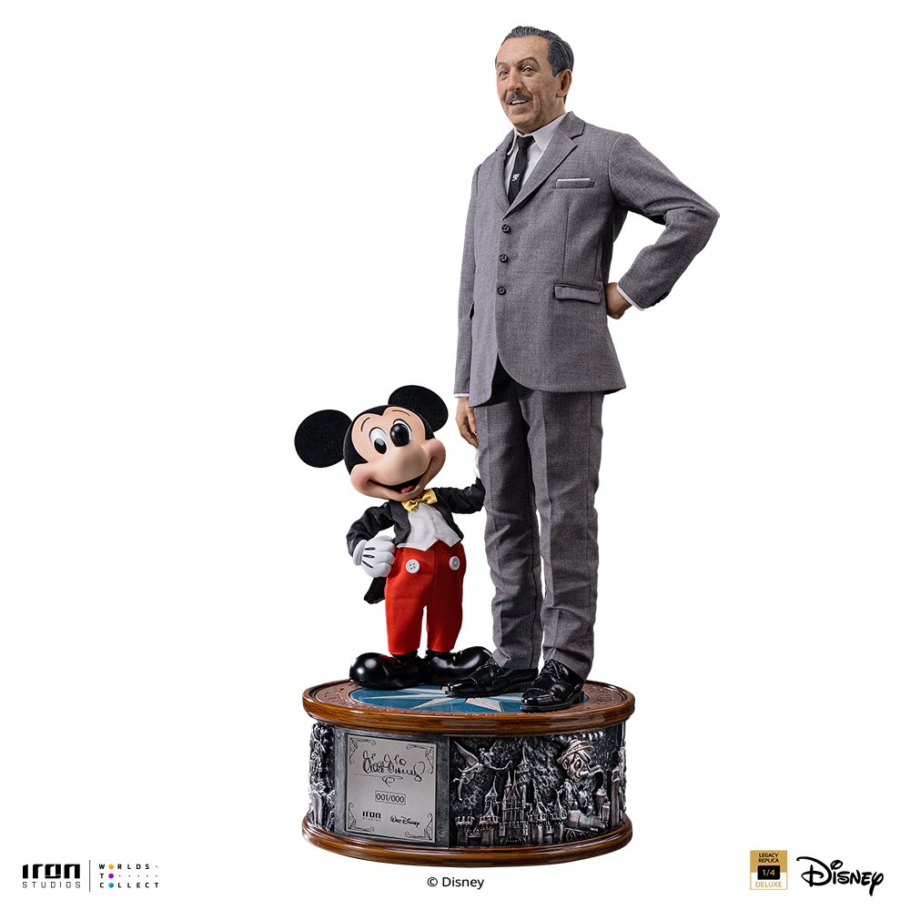 WALT DISNEY & MICKEY MOUSE - DISNEY CLASSICS - ART SCALE 1/4 - IRON STUDIOS - Imagen 2