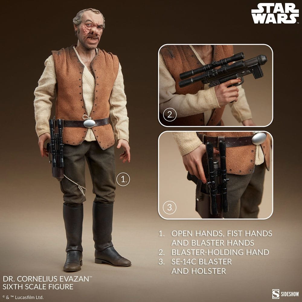 DOCTOR CORNELIUS EVAZAN 1/6 - STAR WARS EPISODE IV SCUM & VILLAINY - SIDESHOW COLLECTIBLES - Imagen 6