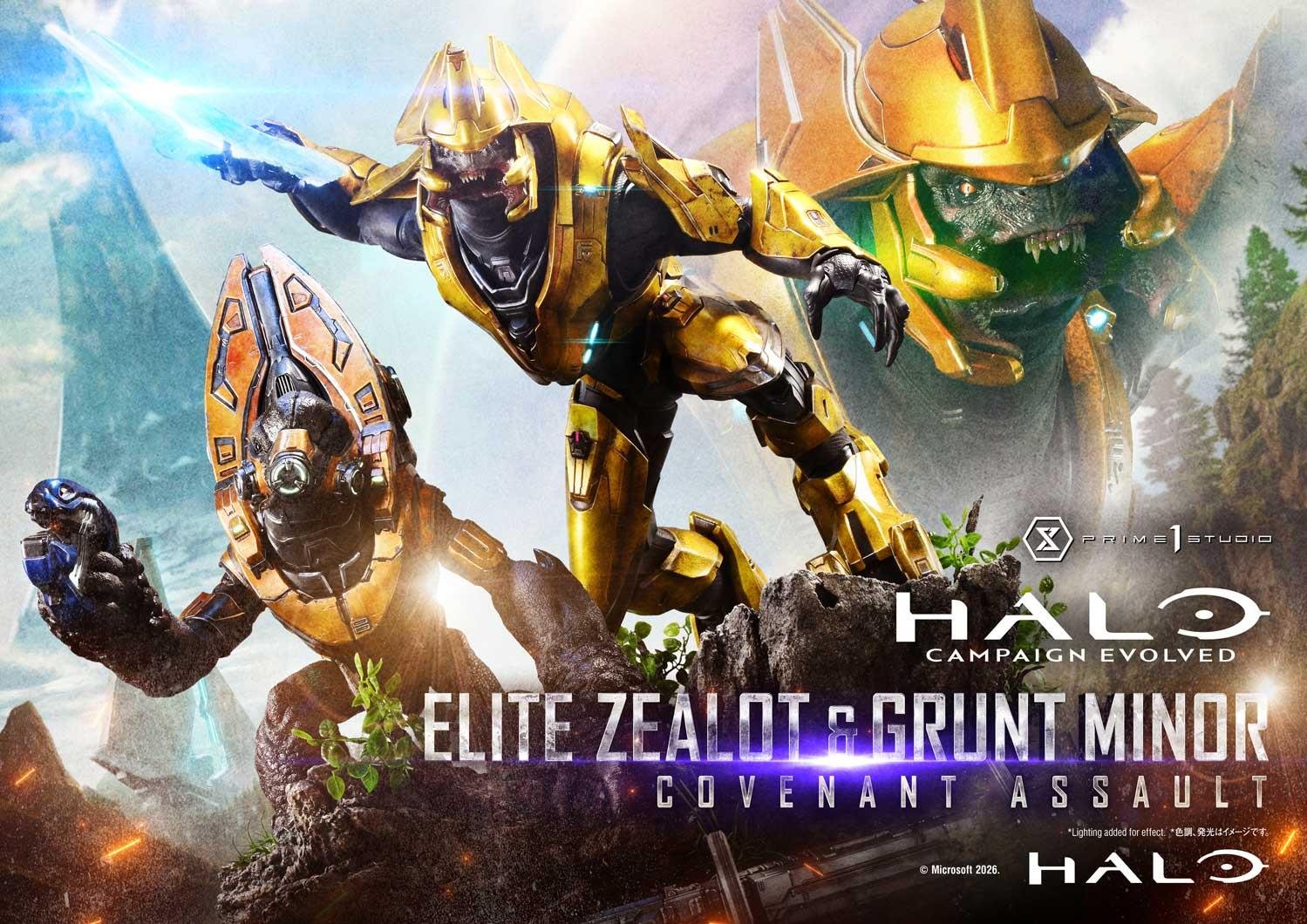 ELITE ZEALOT & GRUNT MINOR: COVENANT ASSAULT BONUS VERSION - HALO: CAMPAIGN EVOLVED - PREMIUM MASTERLINE - 81 CM - PRIME 1 STUDIO