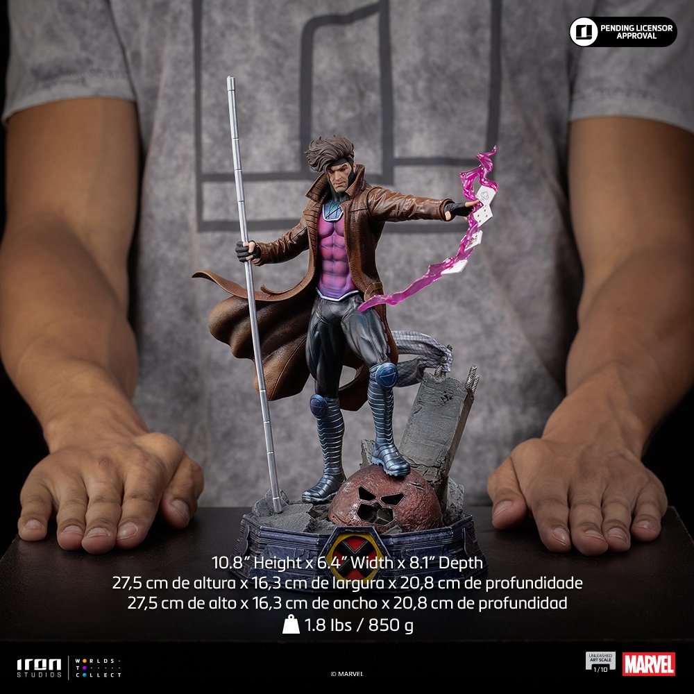 GAMBIT UNLEASHED - X-MEN - ART SCALE 1/10 - IRON STUDIOS - Imagen 26