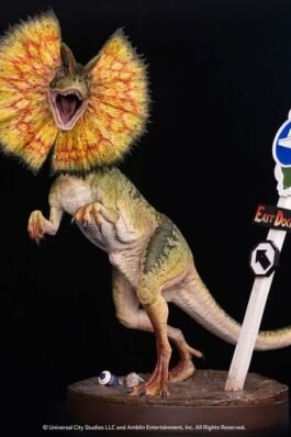 PARQUE JURÁSICO MAQUETTE DILOPHOSAURUS – JURASSIC PARK – 1/3 – 62 CM – ELITE CREATURE COLLECTIBLES