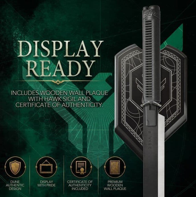 ESPADA CORTA DE DUNCAN IDAHO CON SOPORTE DE PARED - DUNE - RÉPLICA 1/1 - 63 CM - UNITED CUTLERY - Imagen 2
