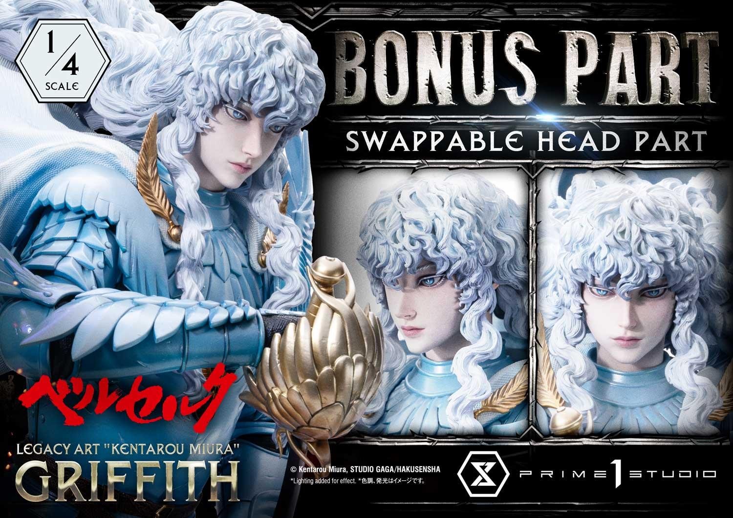 GRIFFITH 1/4 SCALE BONUS VERSION - "KENTARO MIURA" - LEGACY ART - BERSERK - 93 CM - PRIME 1 STUDIO - Imagen 4