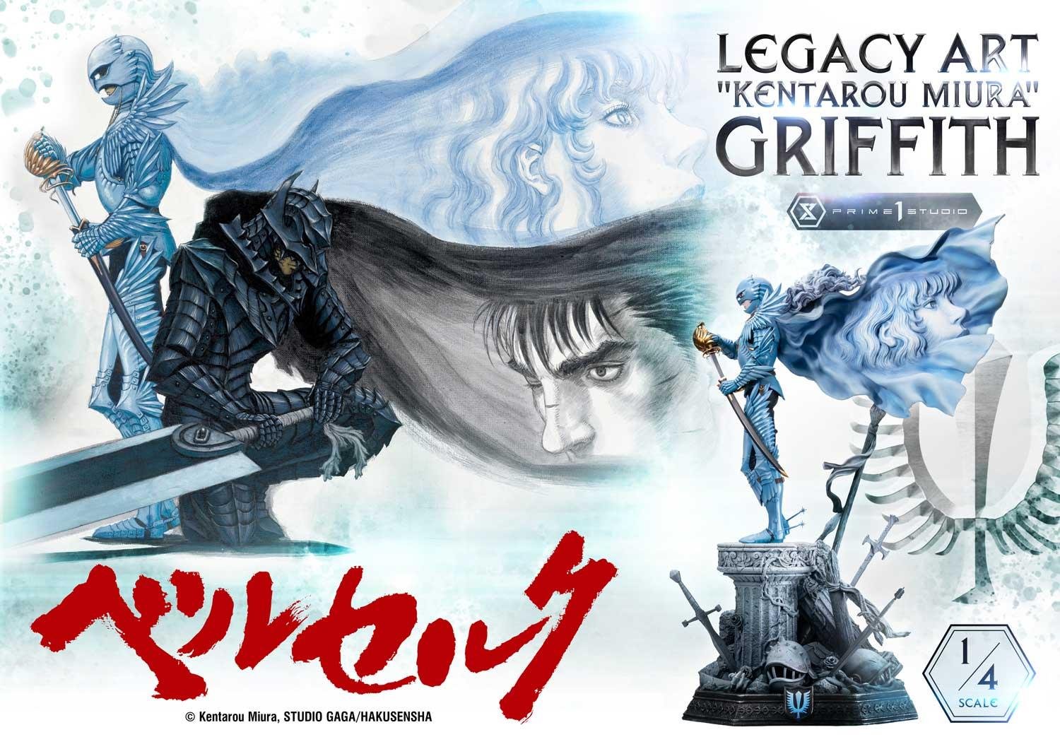 GRIFFITH 1/4 SCALE BONUS VERSION - "KENTARO MIURA" - LEGACY ART - BERSERK - 93 CM - PRIME 1 STUDIO - Imagen 9