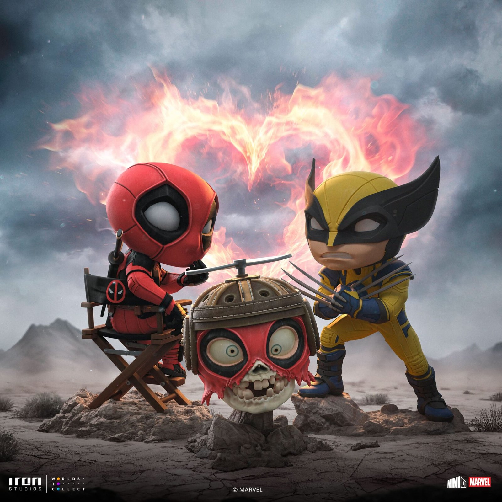 DEADPOOL, WOLVERINE AND HEADPOOL - DEADPOOL & WOLVERINE - MINICO - IRON STUDIOS