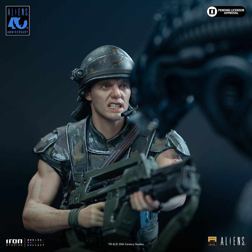 ALIEN XENOMORPH WARRIOR VS CORPORAL DWAYNE HICKS DELUXE - ALIEN 2 - ART SCALE 1/10 - IRON STUDIOS - Imagen 13