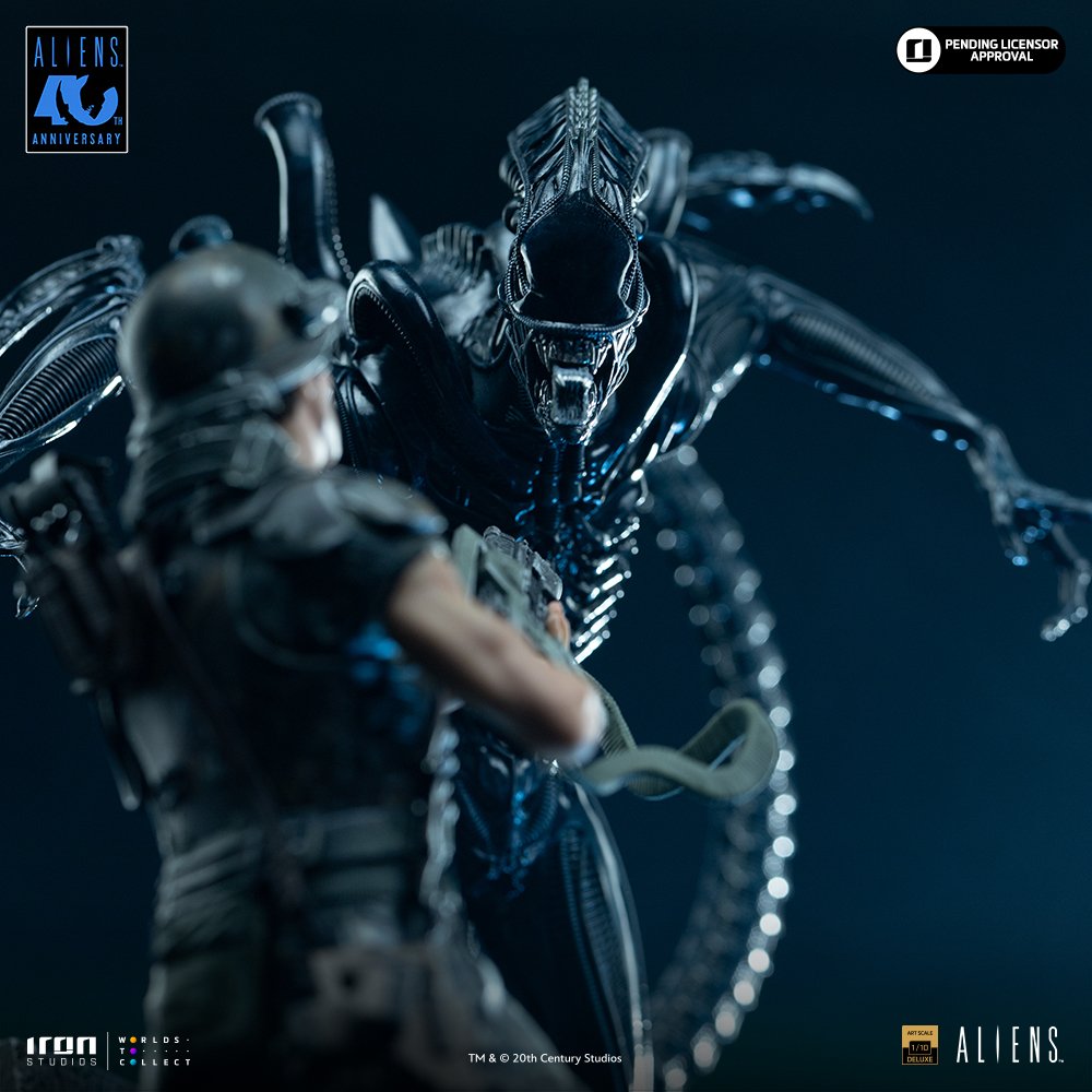 ALIEN XENOMORPH WARRIOR VS CORPORAL DWAYNE HICKS DELUXE - ALIEN 2 - ART SCALE 1/10 - IRON STUDIOS - Imagen 14