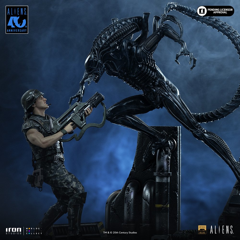 ALIEN XENOMORPH WARRIOR VS CORPORAL DWAYNE HICKS DELUXE - ALIEN 2 - ART SCALE 1/10 - IRON STUDIOS - Imagen 16