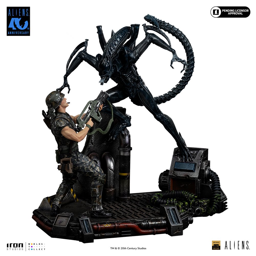 ALIEN XENOMORPH WARRIOR VS CORPORAL DWAYNE HICKS DELUXE - ALIEN 2 - ART SCALE 1/10 - IRON STUDIOS