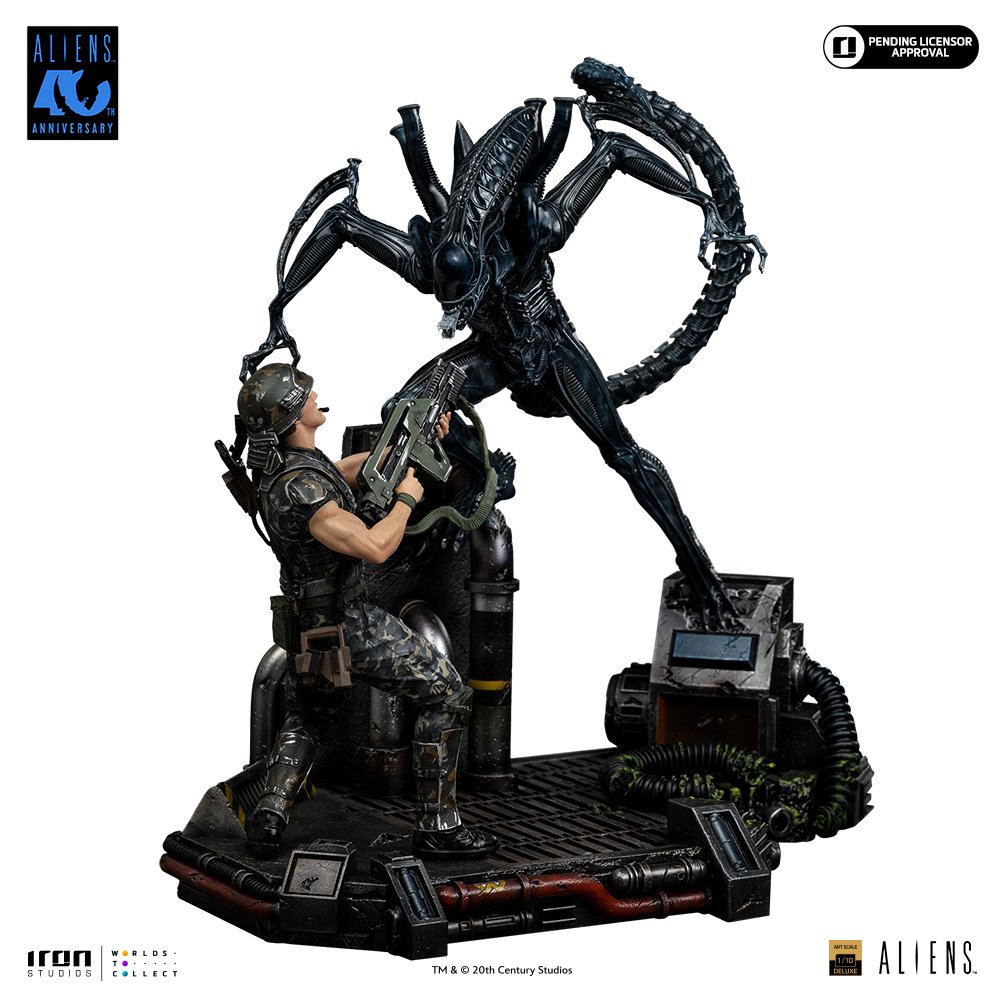ALIEN XENOMORPH WARRIOR VS CORPORAL DWAYNE HICKS DELUXE - ALIEN 2 - ART SCALE 1/10 - IRON STUDIOS - Imagen 3