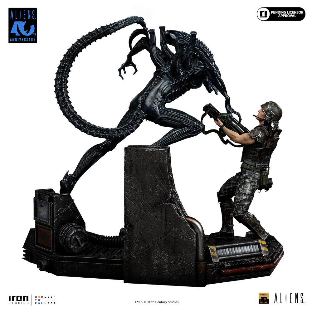ALIEN XENOMORPH WARRIOR VS CORPORAL DWAYNE HICKS DELUXE - ALIEN 2 - ART SCALE 1/10 - IRON STUDIOS - Imagen 4