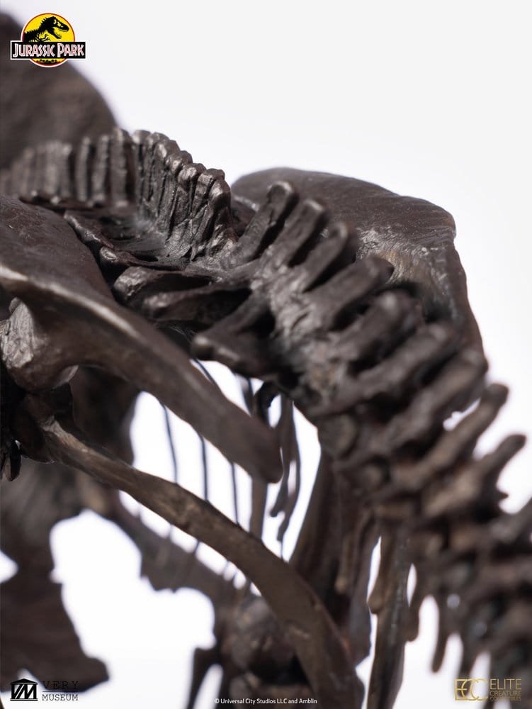 PARQUE JURÁSICO TRICERATOPS FOSSIL SKELETON BRONZE - JURASSIC PARK - ESTATUA 1/24 - ELITE CREATURE COLLECTIBLES - Imagen 7